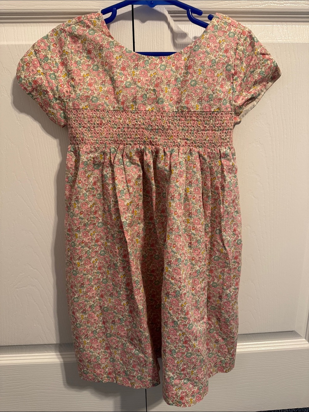 Edgehill Collection Pink Floral Smocked Casual Dress